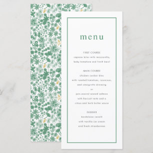 Menú Boda floral verde moda