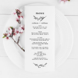 Menú Boda folclórico rustico de flores silvestres