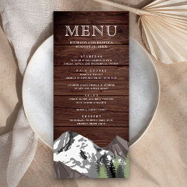 Menú Boda Forestal Rustic Wood Mountain