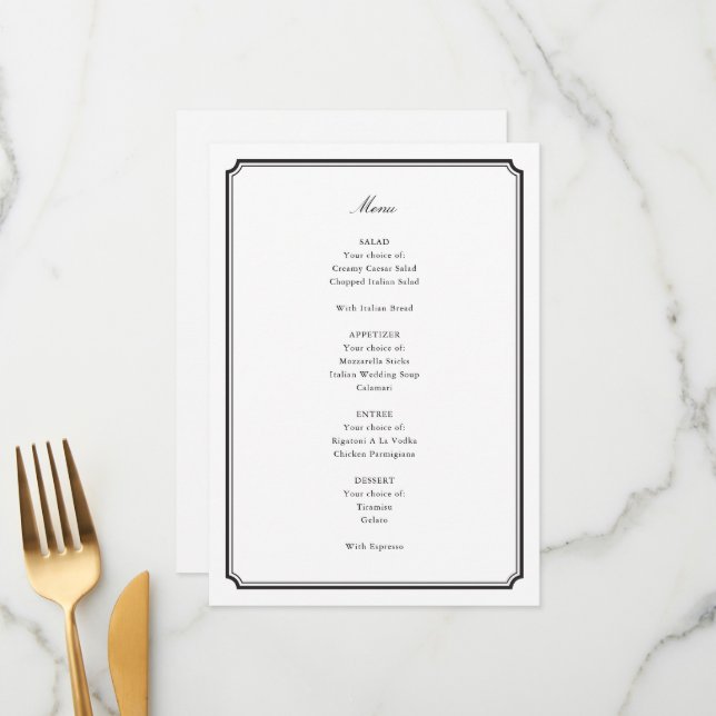 Menú Boda formal (Anverso/Reverso In Situ)
