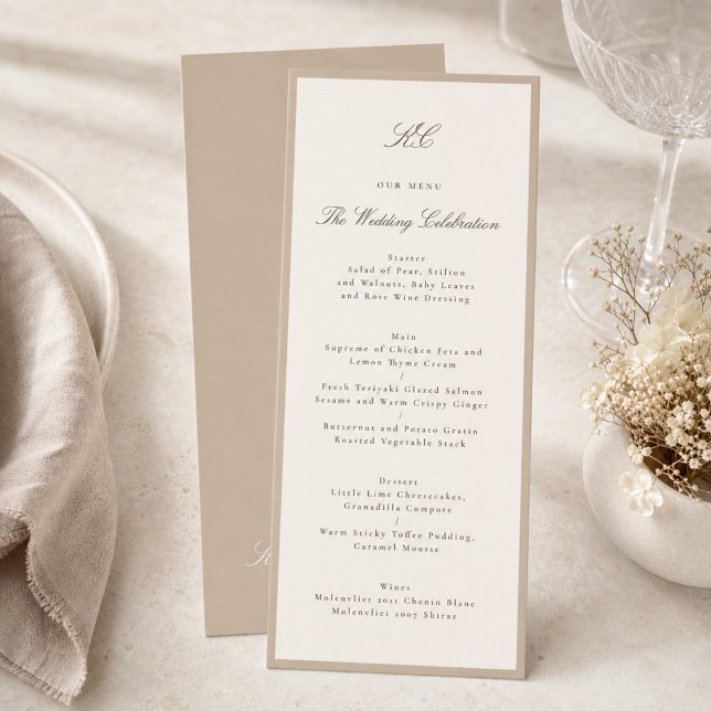 Menú Boda Formal Champán Beige (Subido por el creador)