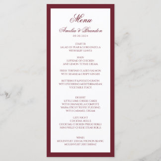 Menú Boda Formal Clásica con Borde de Letra Script en B