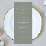Menú Boda formal de caligrafía clásica verde sage<br><div class="desc">Este diseño es parte de una colección; por favor,  póngase en contacto conmigo si necesita ayuda para encontrar diseños o productos coincidentes; También está disponible en colores alternativos</div>