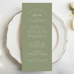 Menú Boda formal de caligrafía clásica verde sage<br><div class="desc">Este diseño es parte de una colección; por favor,  póngase en contacto conmigo si necesita ayuda para encontrar diseños o productos coincidentes; También está disponible en colores alternativos</div>
