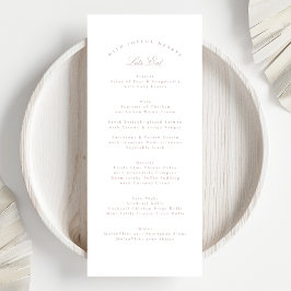 Menú Boda formal de caligrafía de tazas rosadas clásica