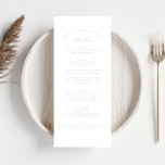 Menú Boda formal de caligrafía gris claro clásico<br><div class="desc">Este diseño es parte de una colección; por favor,  póngase en contacto conmigo si necesita ayuda para encontrar diseños o productos coincidentes; También está disponible en colores alternativos</div>