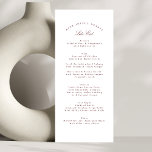 Menú Boda formal de caligrafía maroon borgoña clásica<br><div class="desc">Este diseño es parte de una colección; por favor,  póngase en contacto conmigo si necesita ayuda para encontrar diseños o productos coincidentes; También está disponible en colores alternativos</div>