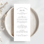 Menú Boda formal de caligrafía tradicional blanca negra<br><div class="desc">Este diseño es parte de una colección; por favor,  póngase en contacto conmigo si necesita ayuda para encontrar diseños o productos coincidentes; También está disponible en colores alternativos</div>