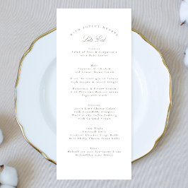 Menú Boda formal de caligrafía verde sabio clásico