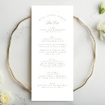 Menú Boda formal de caligrafía verde sabio clásico<br><div class="desc">Este diseño es parte de una colección; por favor,  póngase en contacto conmigo si necesita ayuda para encontrar diseños o productos coincidentes; También está disponible en colores alternativos</div>