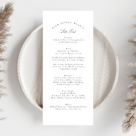 Menú Boda formal elegante caligrafía gris oscuro caligr