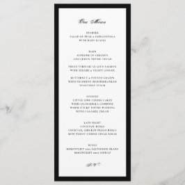 Menú Boda Formal en Blanco y Negro