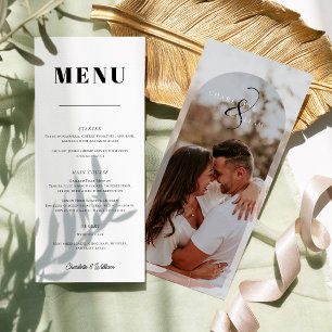 Menú Boda fotográfico clásico elegante
