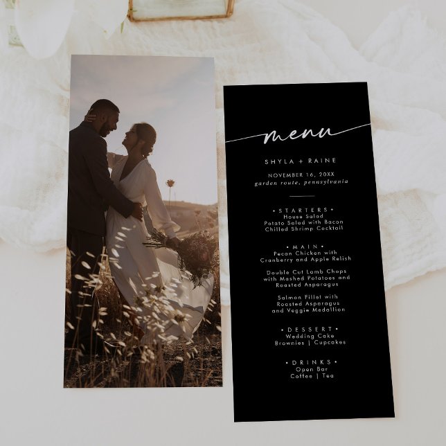 Menú Boda fotográfico EDITABLE Boho Moda COLOR (Subido por el creador)