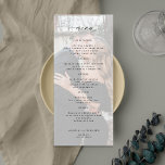 Menú Boda fotográfico elegante y sencillo<br><div class="desc">Fotografía de moda superpuesta tipografía minimalista en blanco y negro personalizado de texto plantilla boda tarjeta de menú.</div>