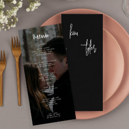 Menú Boda fotográfico minimalista moderno