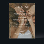 Menú Boda fotográfico moderno simple en blanco y negro<br><div class="desc">Carta de bodas moderna con un diseño sencillo pero elegante.</div>