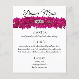 Menú boda- Fuchsia Orquídea Blanco-