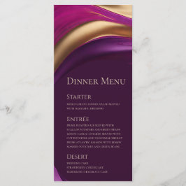 Menú boda-Fuchsia púrpura moderna y oro