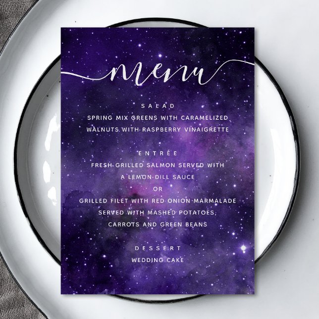 Menú Boda Galaxia Celestial | Noche Estelar Cósmica (Subido por el creador)
