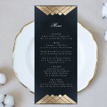 Menú Boda Gatsby de oro geométrico azul de la marina<br><div class="desc">menú delgado para coincidir con la colección *si desea más opciones de papel este diseño se puede transferir a un programa delgado *o para más ayuda póngase en contacto conmigo</div>