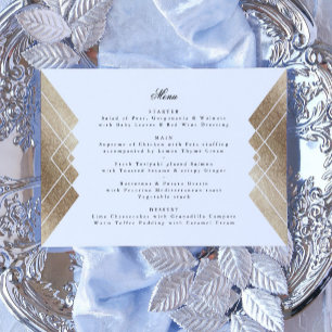 Menú Boda Gatsby Geométrico de Oro Blanco