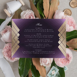Menú Boda Gatsby Geométrico Purple Gold