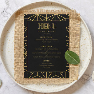Menú Boda geométrico art deco de los años 20