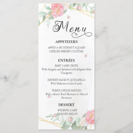 Menú Boda geométrico Rosa romántico