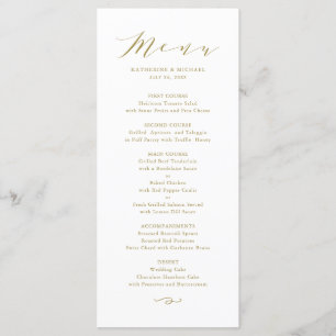 Menú Boda Gold Minimalista Dainty Script