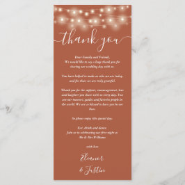 Menú Boda Gracias Lughts Terracotta Place Card