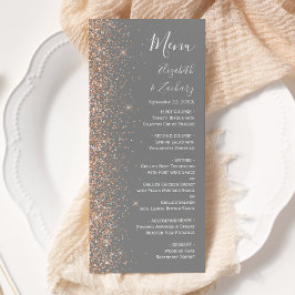 Menú Boda Gris Brillo Melocotón Moderno