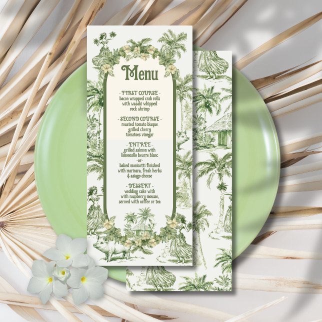 Menú Boda hawaiano Toile de jouy (Subido por el creador)