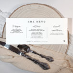 Menú Boda horizontal de escritura a mano moderna<br><div class="desc">Estos menús bodas horizontales únicos incluyen un guión moderno de escritura a mano en un diseño sencillo en blanco y negro. Personalizadas con los nombres de la pareja y la fecha boda, añaden un toque elegante y contemporáneo a la recepción, combinando elegancia con un toque personalizado para su día especial....</div>