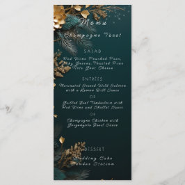 Menú Boda Hunter Green Pine Cones Pine Brands Gold