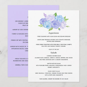 Menú Boda Hydrangea Blue and Light Lavender