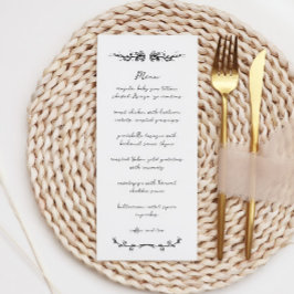 Menú Boda ilustrado a mano dulce y sensacional