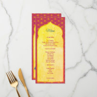 Boda indio de diseño rosa y dorado