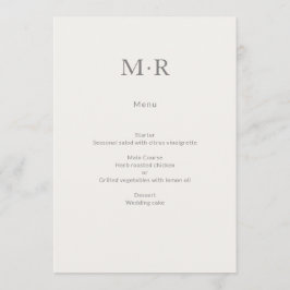 Menú Boda Íntima Minimalista Moderna