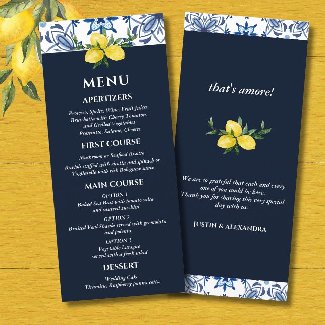 Menú Boda italiano de limón mediterráneo de la Mar (Subido por el creador)