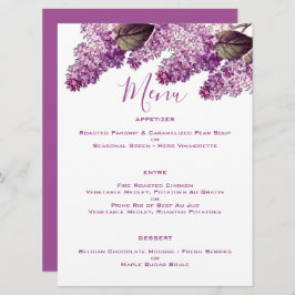 Menú Boda Jardín de Primavera Lilac