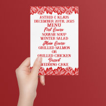 Menú Boda "Lace" noruego rojo