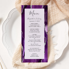Menú Boda Lavanda Ágata Plateada Púrpura