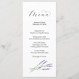 Menú Boda Lavender de color de agua