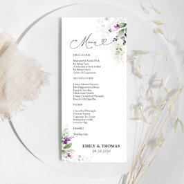Menú Boda Lavender de color púrpura