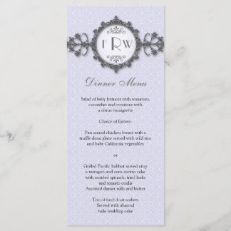 Menú Boda Lilac de banda Art Deco