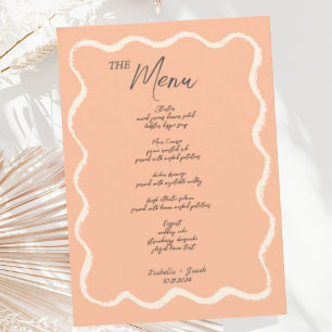 Menú Boda manuscrito de accionamiento de ondulación de 
