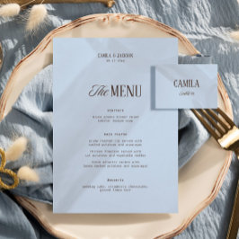 Menú Boda marrón y azul