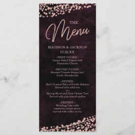 Menú Boda Marsala Wine & Rosa Gold Confetti