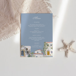Menú Boda Mediterránea Italiana Acuarela Pastel